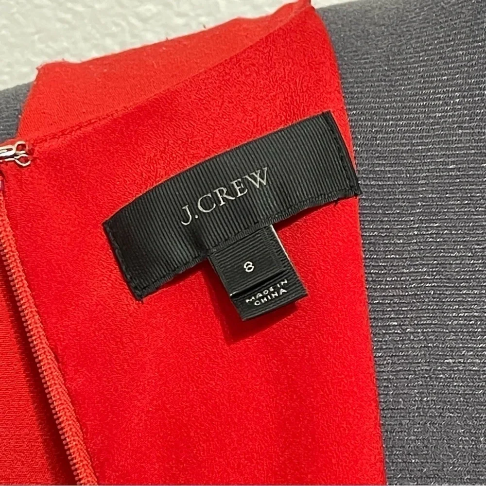 J.Crew Woman Red Grommet Scalloped Shift Sleeveless Dress Size 8